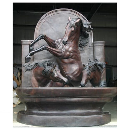 Three Horse Wall Fountain Made of bronze garden sculpture Medium Stallions