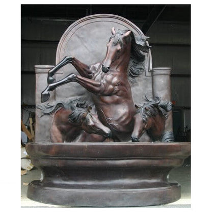 Three Horse Wall Fountain Medium Garden Sculpture