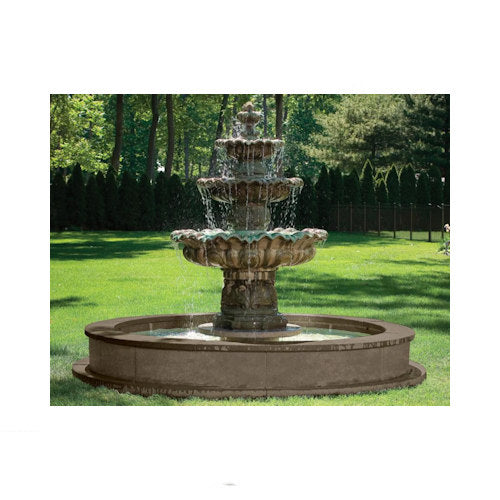 Three Tier Scallop Fountain on 8' Modular Pool