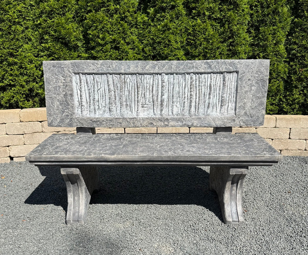 Grand Birch Bench for seating cast stone durable made in America