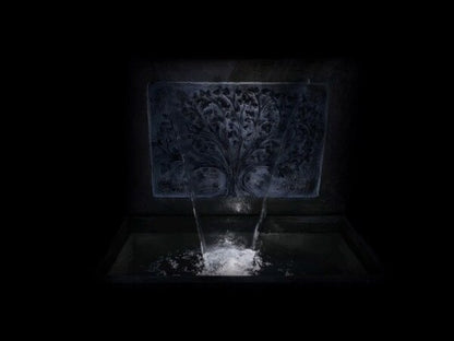 Tree of Life Wall Fountain Garden Cement Cascading Decorative nighttime view