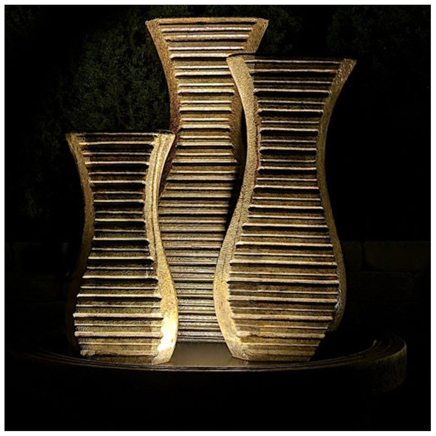 Triple Clef Fountain Garden Sculpture