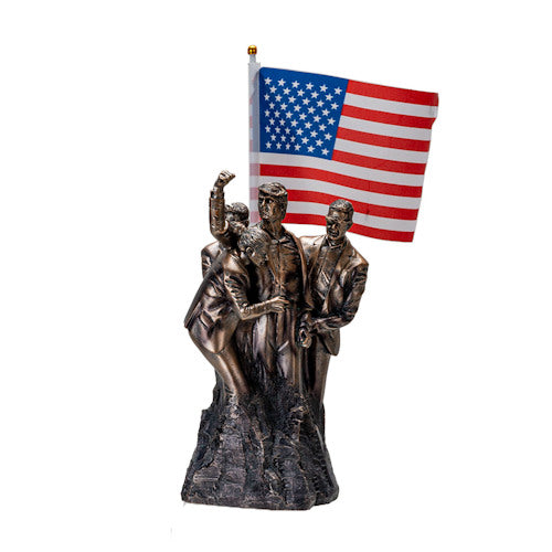 Trump Fight Sculpture with Flag Statue