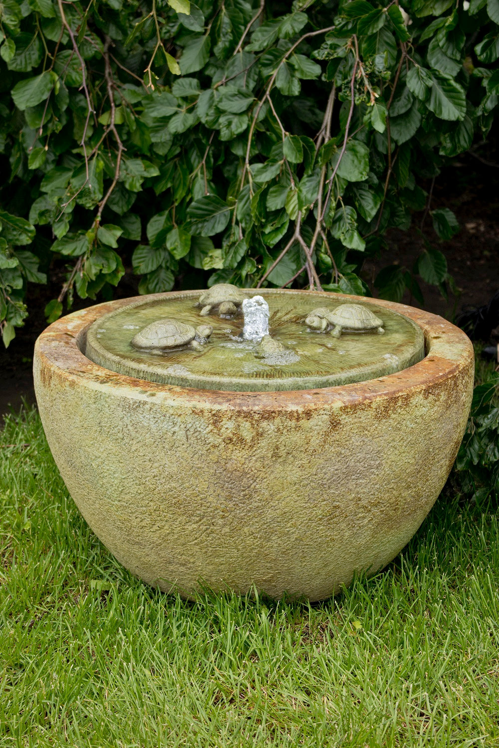 Turtle Gathering Garden Fountain with light and bubbling water