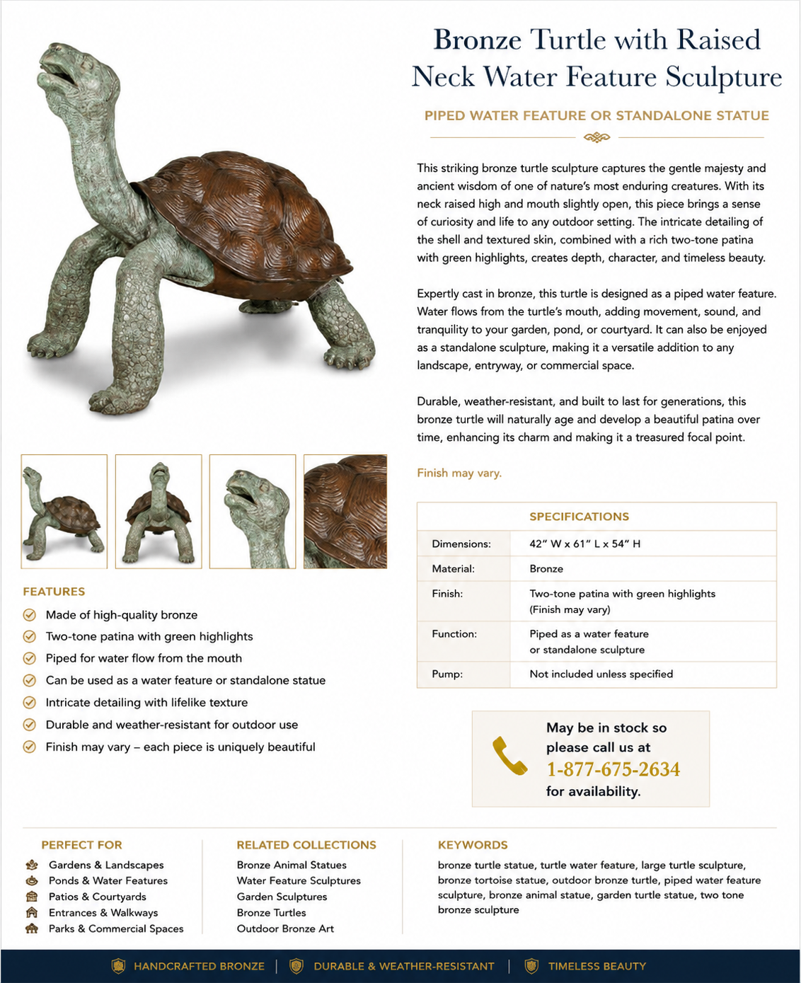 bronze turtle fountain sculpture