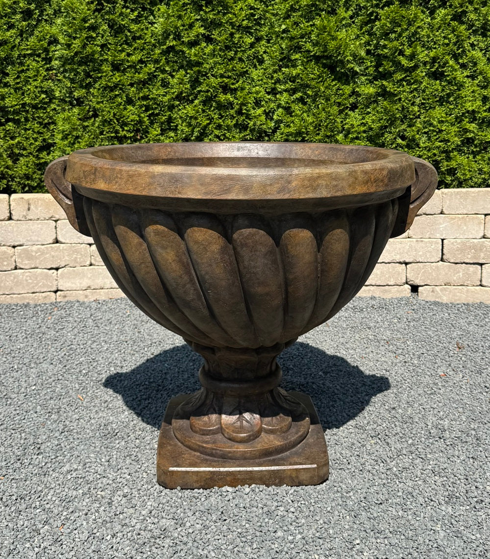Twisted Urn Giant Cast Stone Elegant Decorative Stone Planters