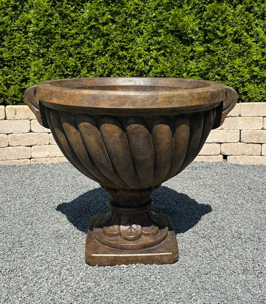 Twisted Urn Giant Cast Stone Elegant Decorative Stone Planters