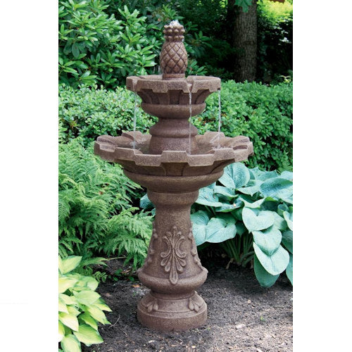 Two Tier Fluted Fountain with Pineapple