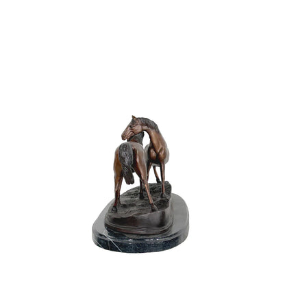 Side view Horse Companions Bronze Tabletop Art