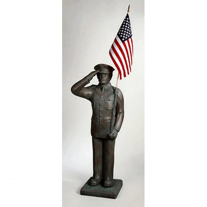 Armed Forces Air Force Sculpture with American Flag Military Statue Cement