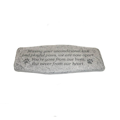 Pet Memorial Garden Cement Bench Unconditional Love