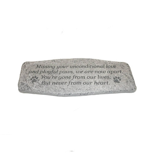 Pet Memorial Garden Cement Bench Unconditional Love