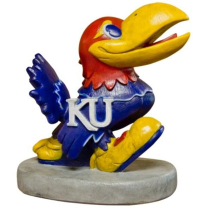 Kansas "Jayhawk" College Mascot Statue in Team Colors