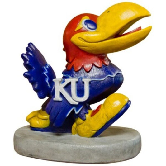 Kansas "Jayhawk" College Mascot Statue in Team Colors