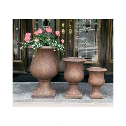Vail Goblet Urns Cast Stone Planters Trio