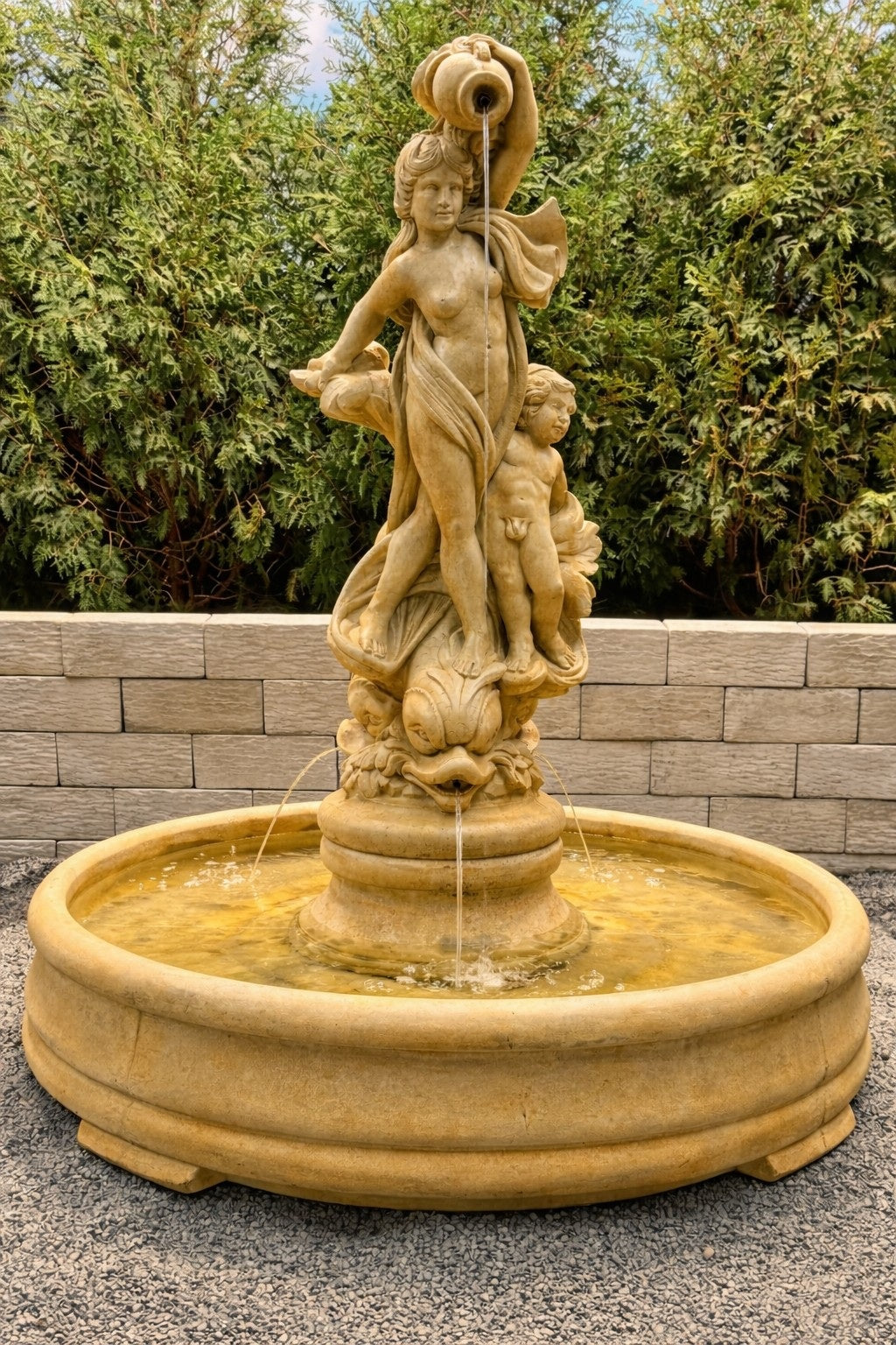 Venus With Dolphins Fountain Grand  and child Italian Roman Water Feature