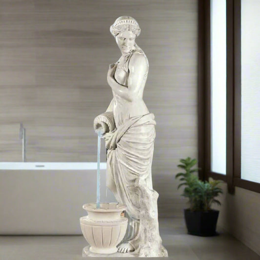 Venus Urn Piped Fountain Feature Marble Life-Size Statue