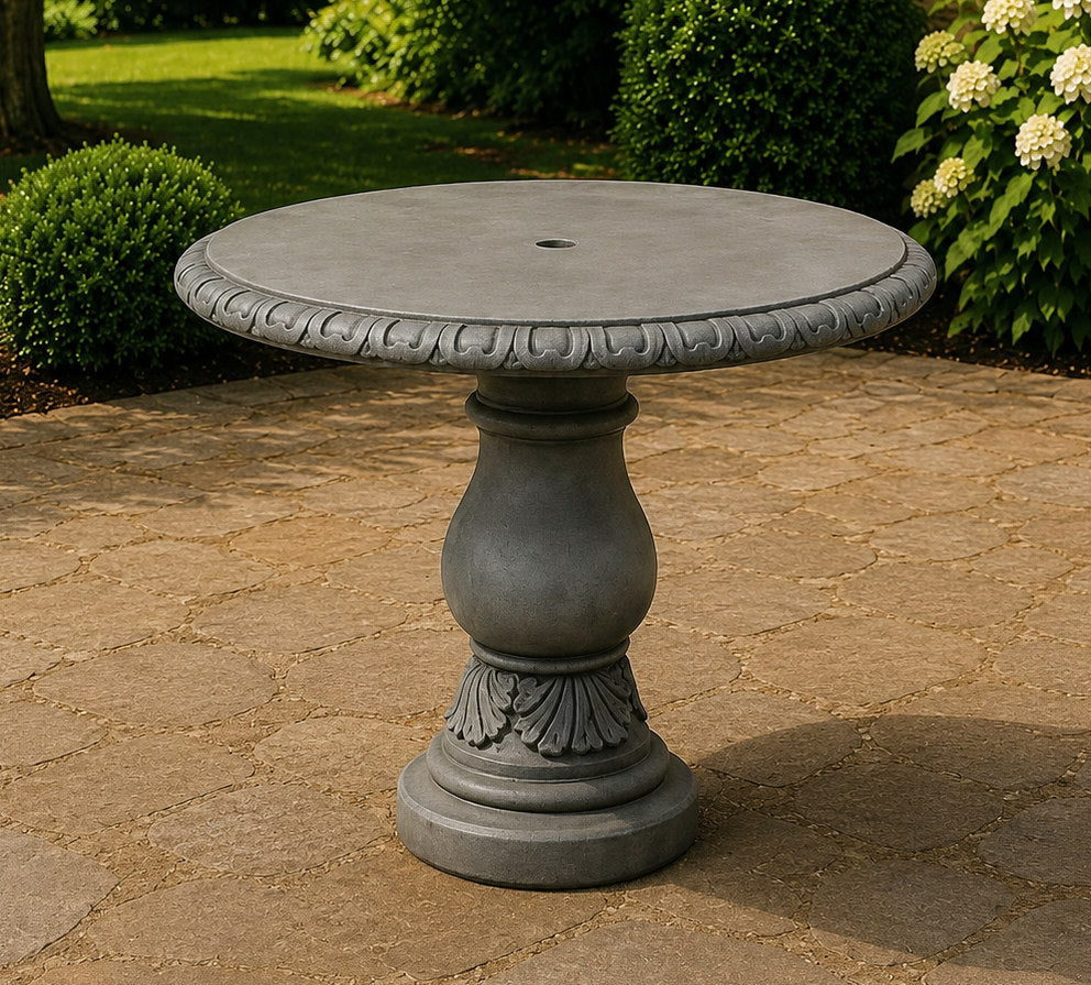 Verona patio table with umbrella hole and color choice cement outdoor patio 