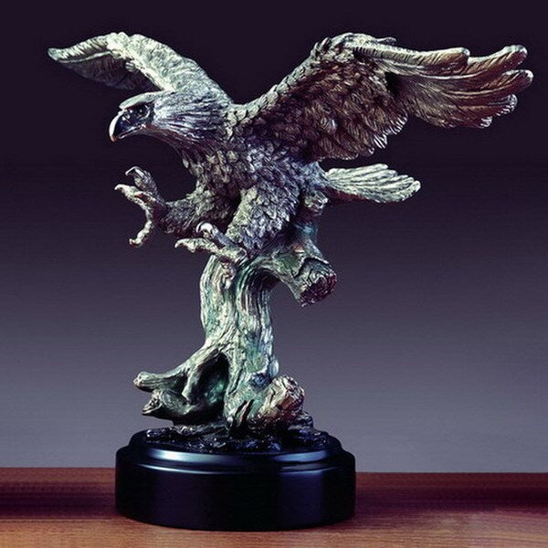 Eagle With Pewter Overlay Sculpture In Flight Artwork Wildlife