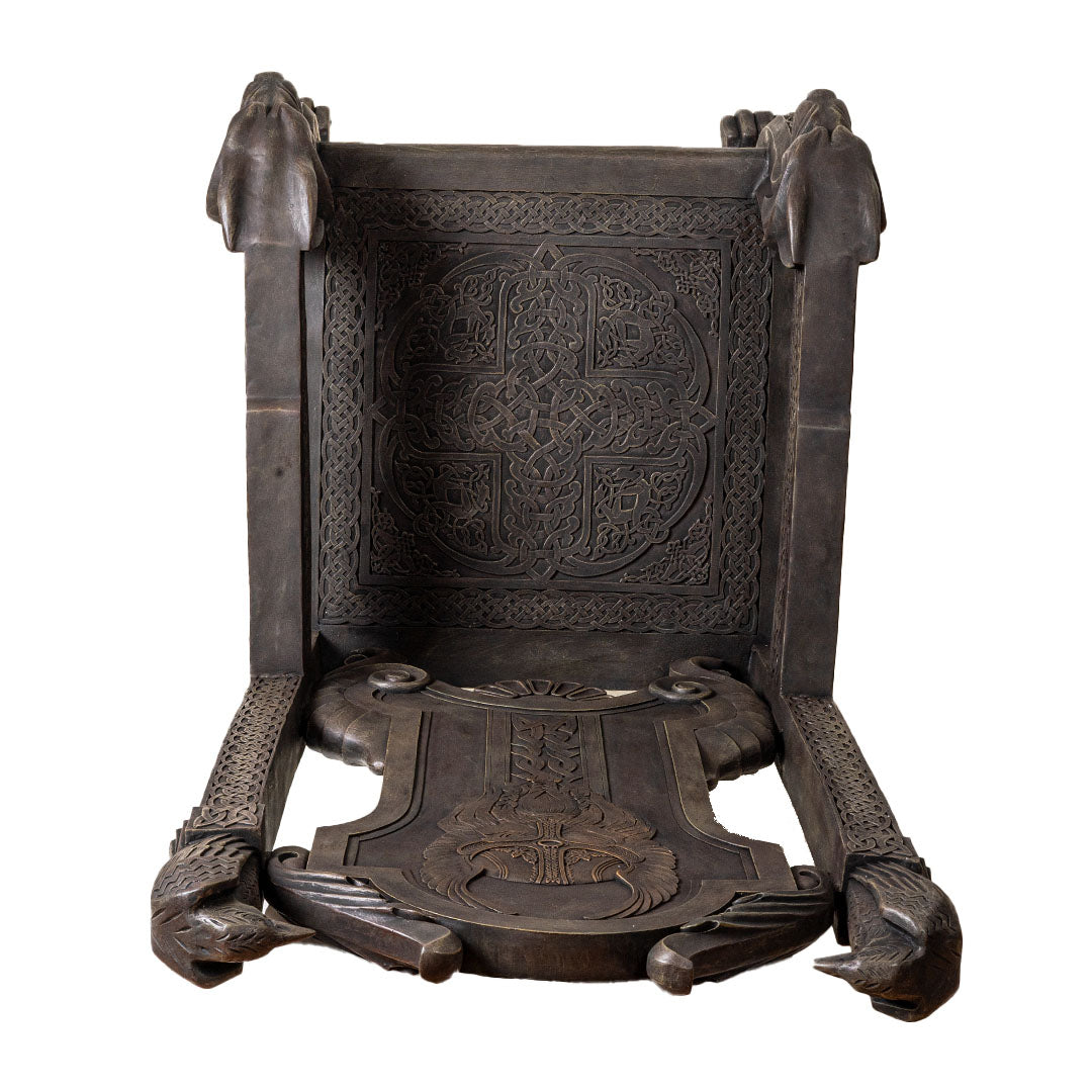 Top View of Viking Chair Norse warrior throne sculptural seating