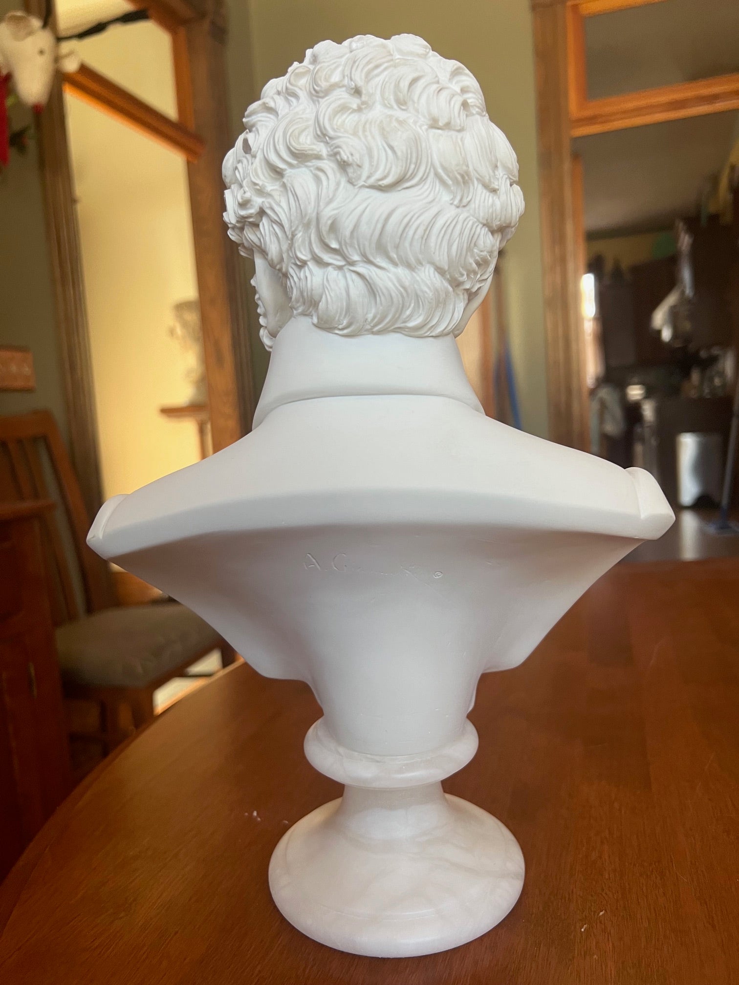 Back View Collectible Vincenzo Bellini statue representing famous opera composer