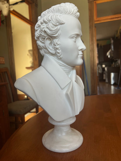 Elegant Italian Bellini bust on alabaster base for home décor