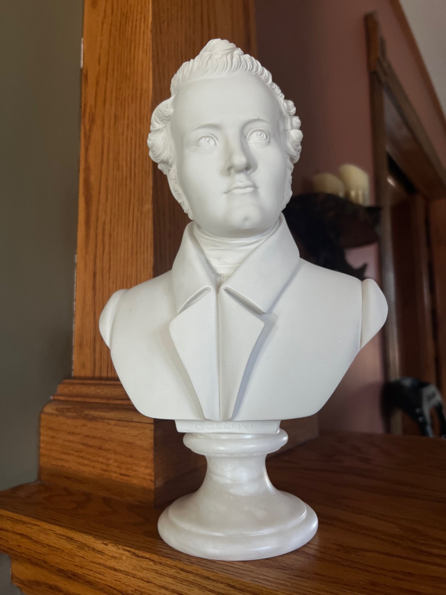 Museum-style Vincenzo Bellini bust crafted in Italy composter portrait