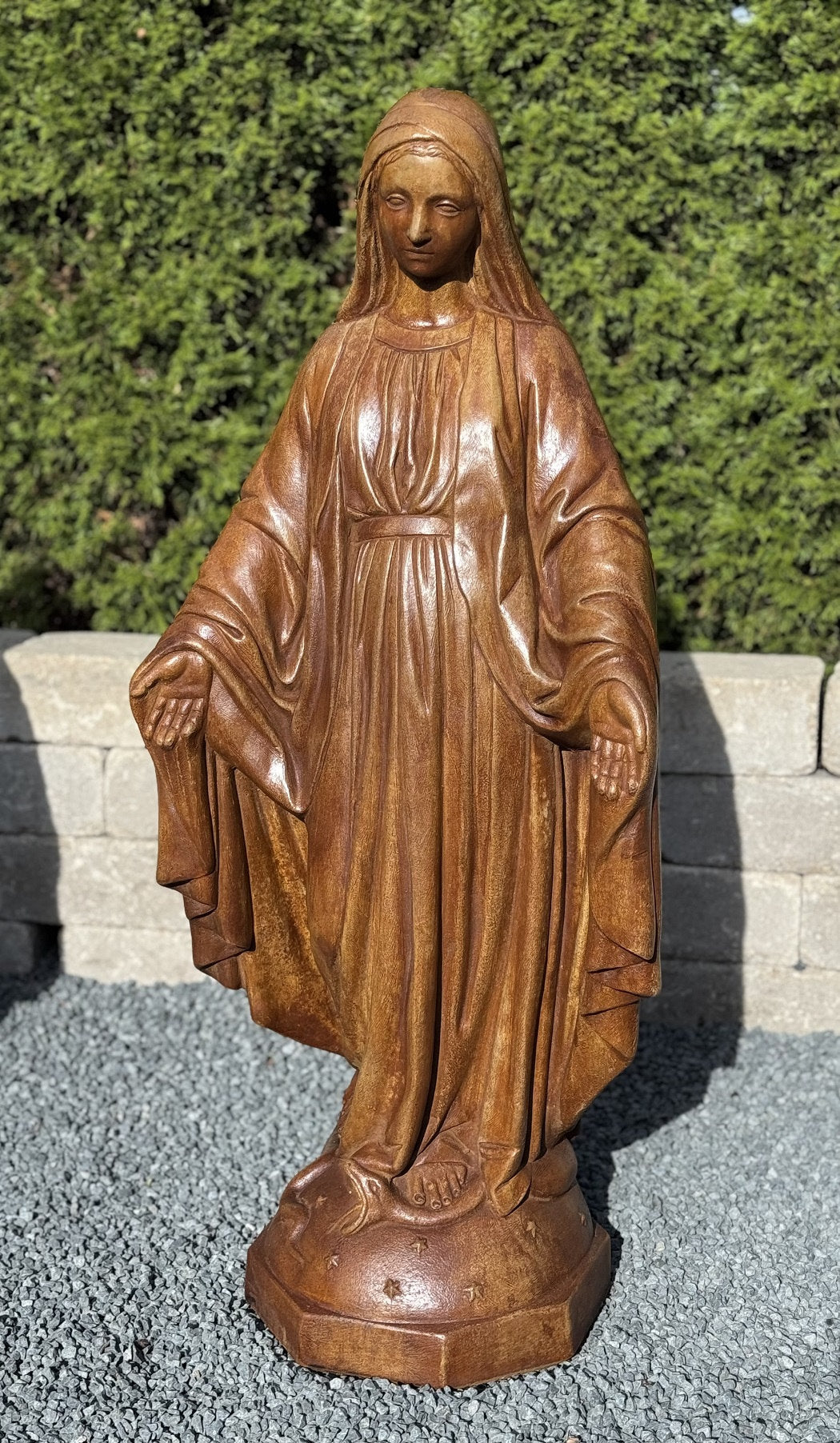 Blessed Mother Mary Virgin Garden Statue three feet tall cement statue finish option