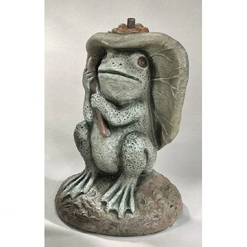 Waterlily Frog Plumbed 12" H Water Feature Statue