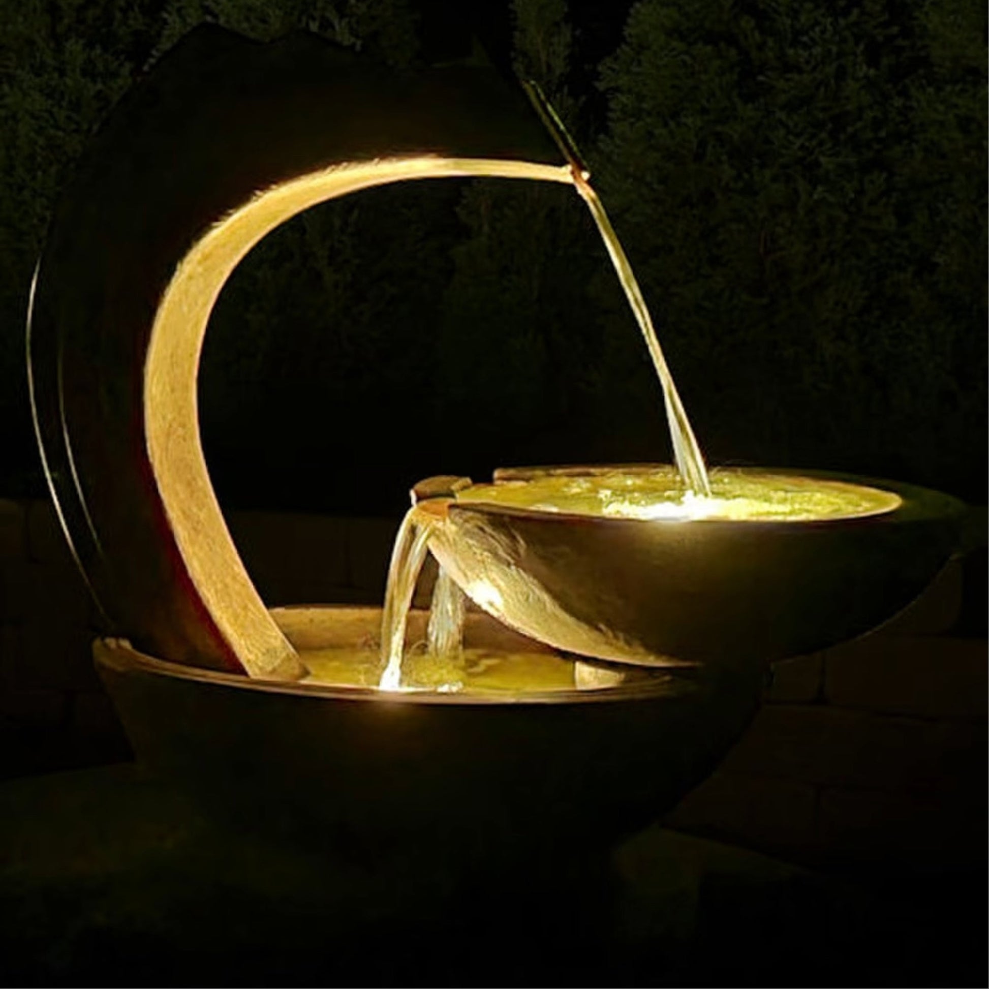 Wave Contemporary Fountain Cast Stone