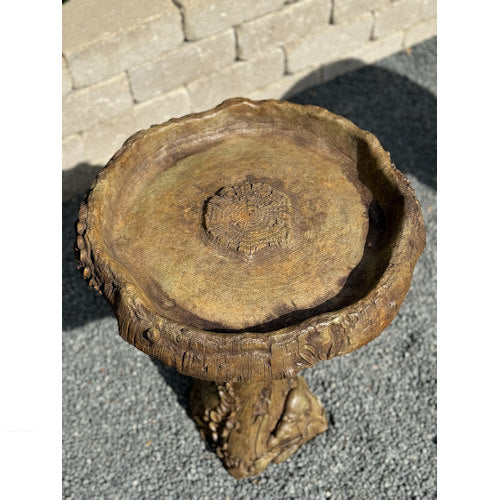 Top view Wildwood bird bath blends beautifully in your garden natural landscape