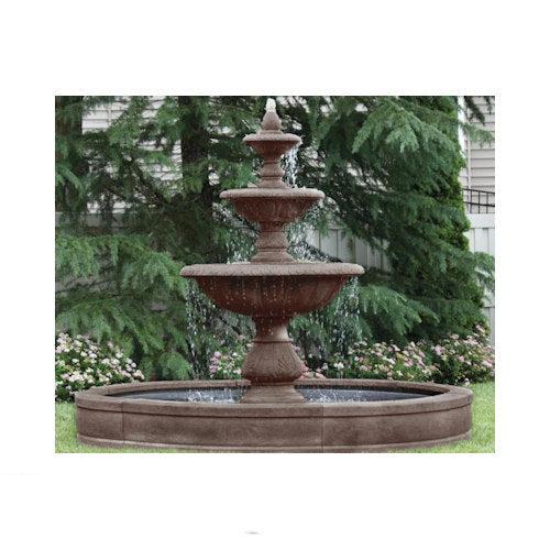 Windley Key Fountain with Surround & 8 Foot Fiberglass Pool