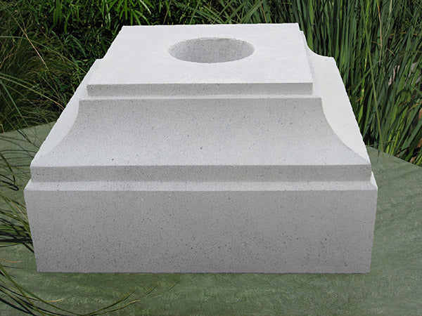 Architectural garden pedestal with center opening base plinth stone platform 