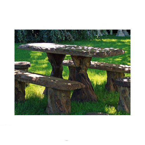 Woodland Table in Cast Stone Blends Nature Seating Cement statuary