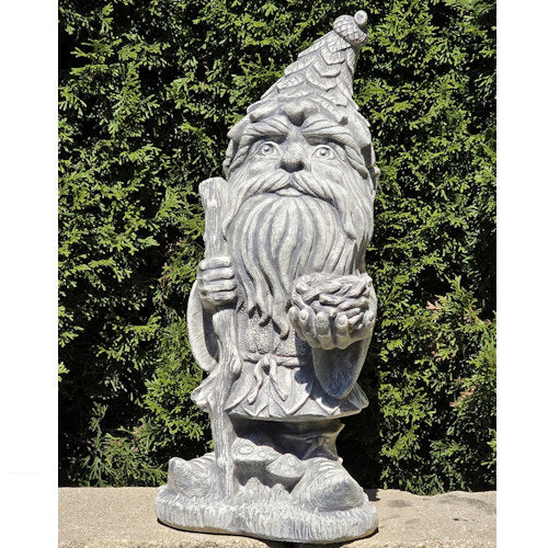 Woodland folklore gnome for outdoor garden landscape statue made of cement