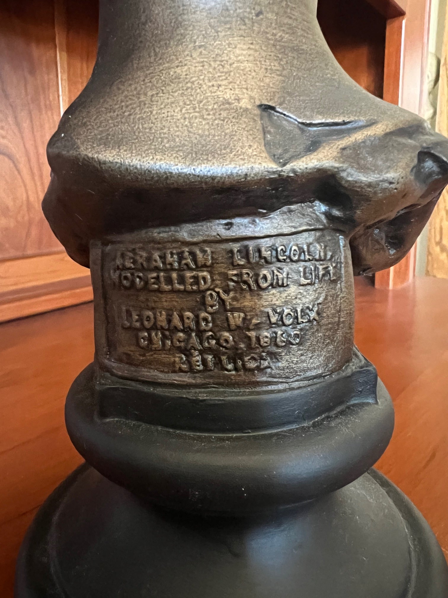 Abraham Lincoln youth likeness bust suitable for office library or school display label
