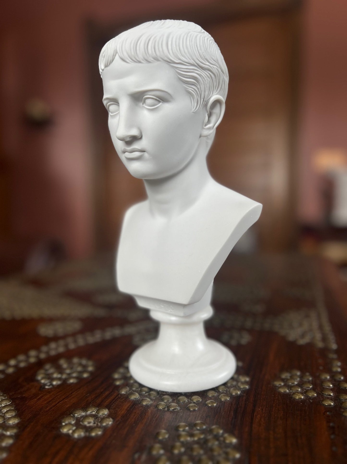 Detailed Italian Caesar Augustus bust with signature A. Giannelli