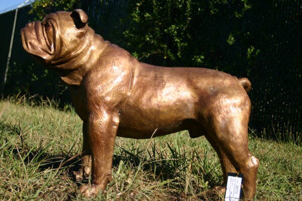 Bronze Bulldog Mascot Statue Sculpture High School Statuary