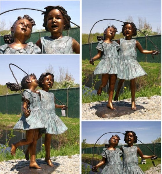 Bottom Statue Rope Girl Jumping Rope Statue