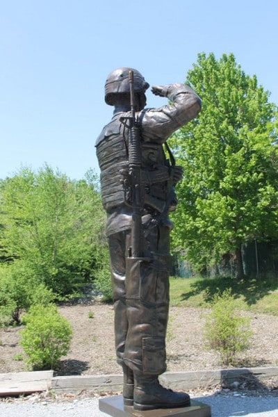 Veteran Saluting Soldier War Memorial Statue Life Size Military