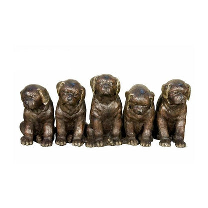 Line Of Puppies Bronze Sculpture