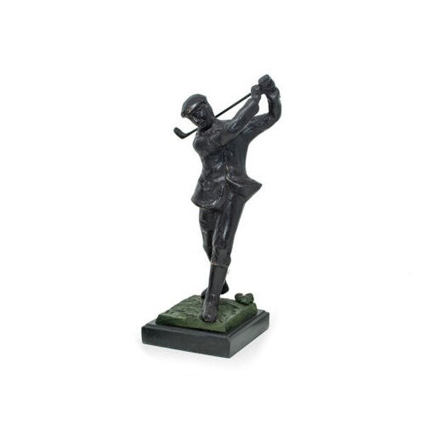 Bronzed Metal Golfer On Marble Base Swing Second Place Award