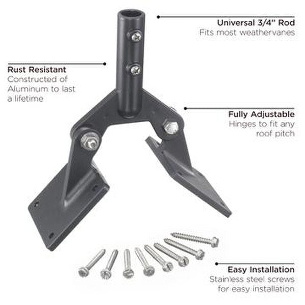 Adjustable aluminum roof mounting system steel secure weathervane