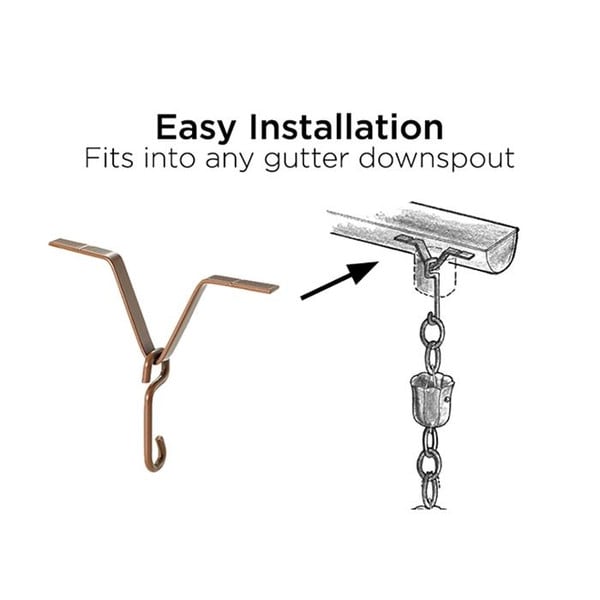 Rain Chain Gutter Clip Hook Replacement for Adjustable Strong Copper