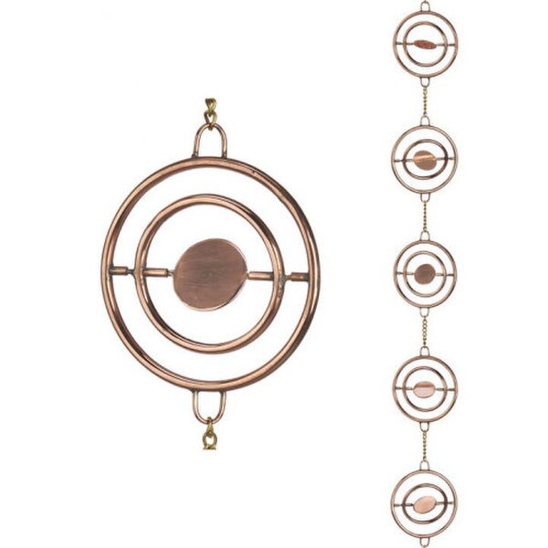 Stellar Copper Rain Chains Downspout Spinning Sculptural Contemporary