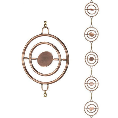 Stellar Copper Rain Chains Downspout Spinning Sculptural Contemporary