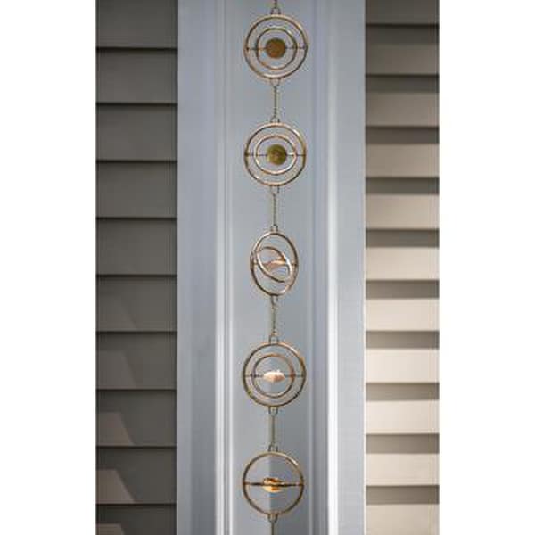 Stellar Copper Rain Chains Downspout Spinning Circles Modern Water