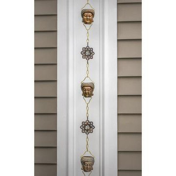Zen Buddha Rain Chain Copper Downspout Ohm ornaments Decorative