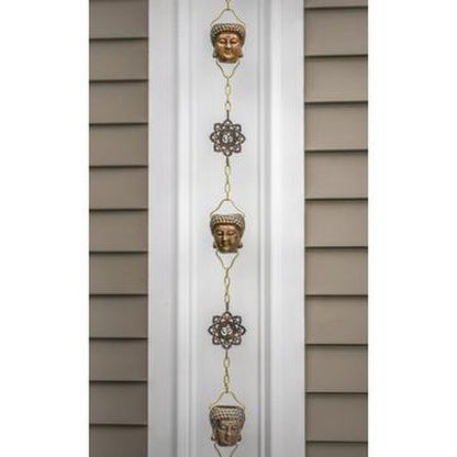 Zen Buddha Rain Chain Copper Downspout Ohm ornaments Decorative