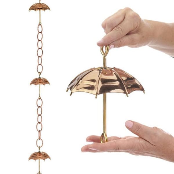Architectural Umbrella Pure Copper Rain Chain Downspout Gutters
